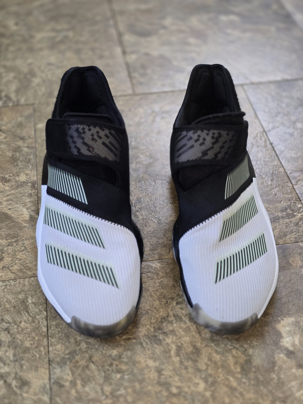 adidas Black Slip-On Trainer with Blue Ortholite Insole. NWOT.